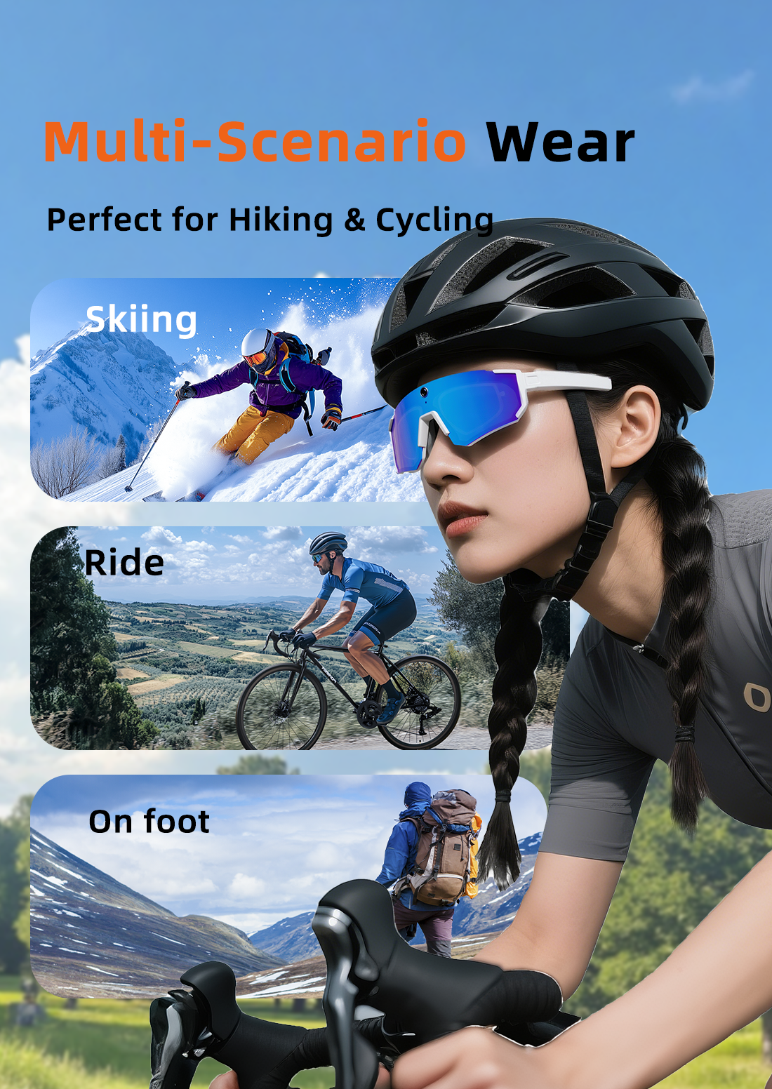 HD 4K 800WCamera 32GB Sport Sm - Smart Glasses Lens 评论和价格