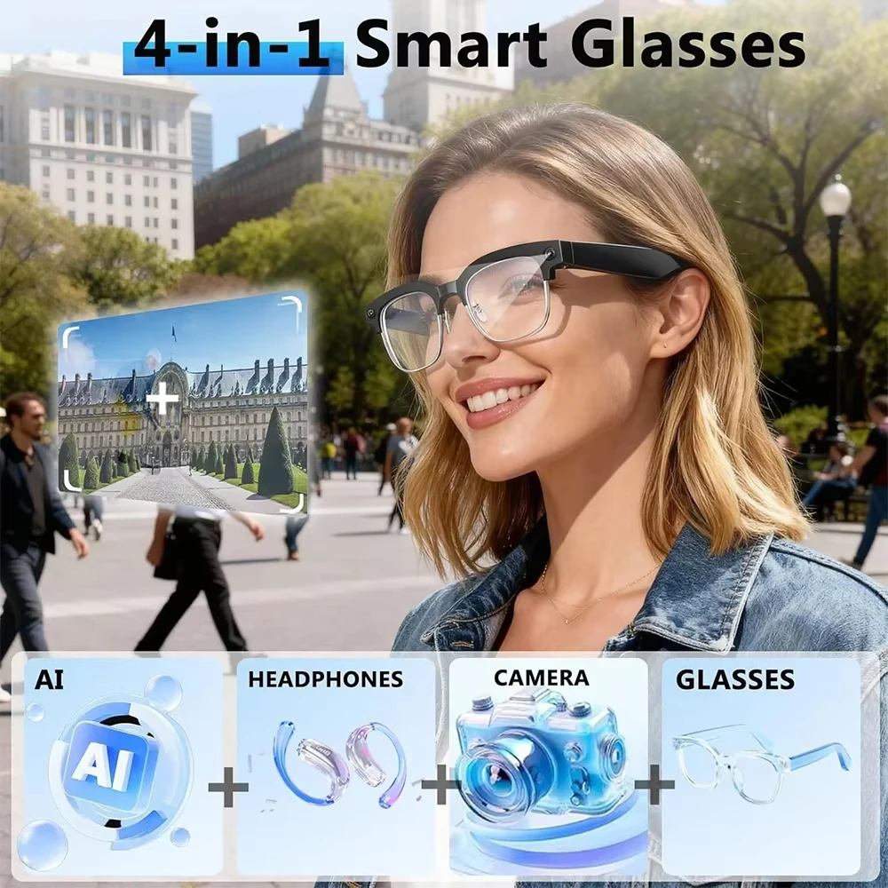 4K Smart AI Glasses 8MP Camera - Smart Glasses Lens 评论和价格