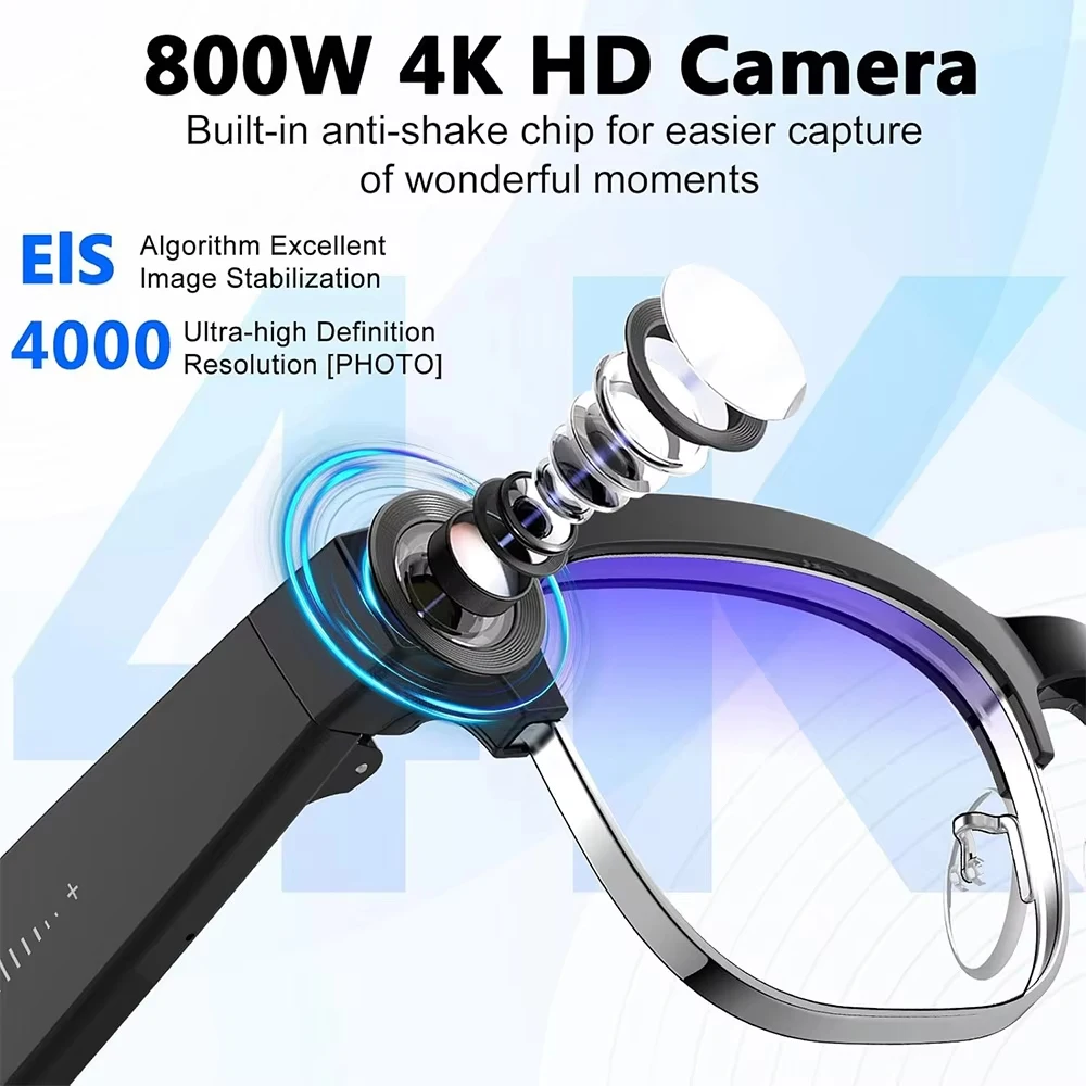 4K Smart AI Glasses 8MP Camera - Smart Glasses Lens 评论和价格