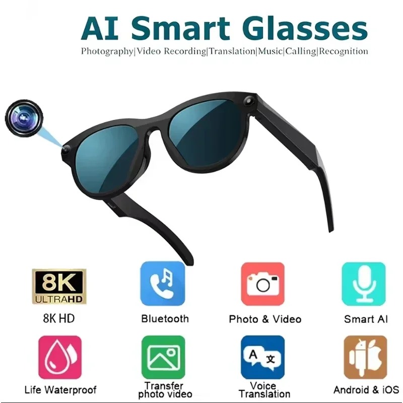 8KHD Smart AI Glasses Color Ch - Smart Glasses Lens 评论和价格