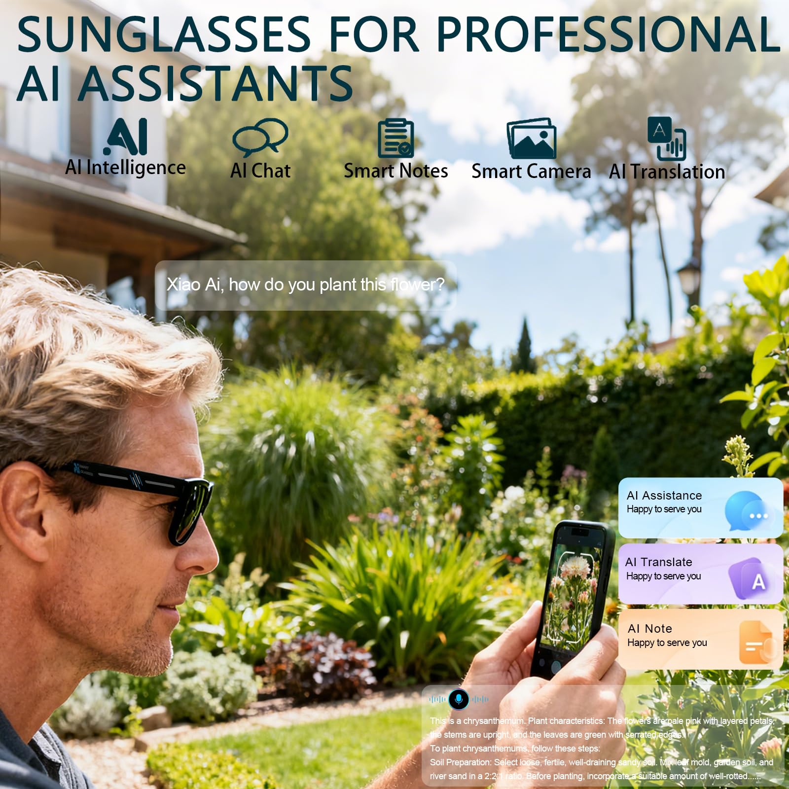 Black Smart Ai Glasses for Men - Smart Glasses Lens 评论和价格